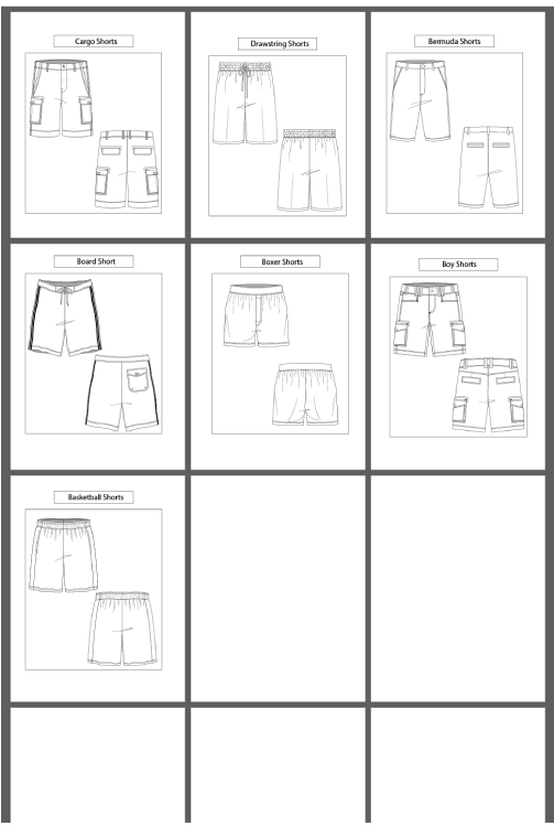 7 Men’s Shorts Sketch Templates – AI & PDF Included - smart pattern making