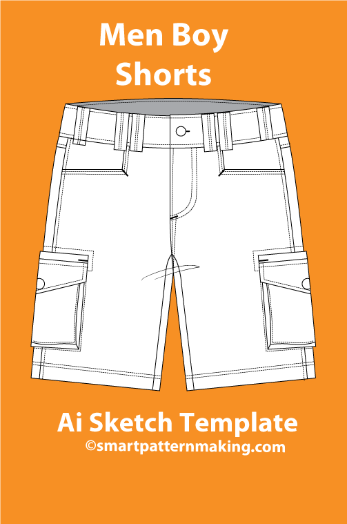 7 Men’s Shorts Sketch Templates – AI & PDF Included - smart pattern making