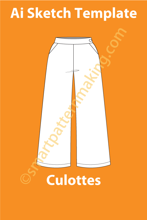 Culottes Fashion Sketch Template - smart pattern making