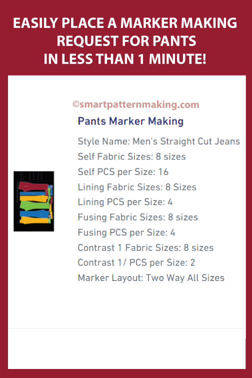 Pants Marker Making Service - smart pattern making