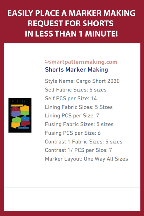 Shorts Marker Making Service - smart pattern making