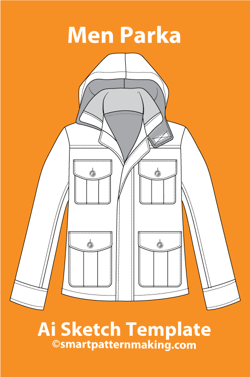 7 Men’s Jacket & Coat Sketch Templates – AI & PDF Included - smart pattern making