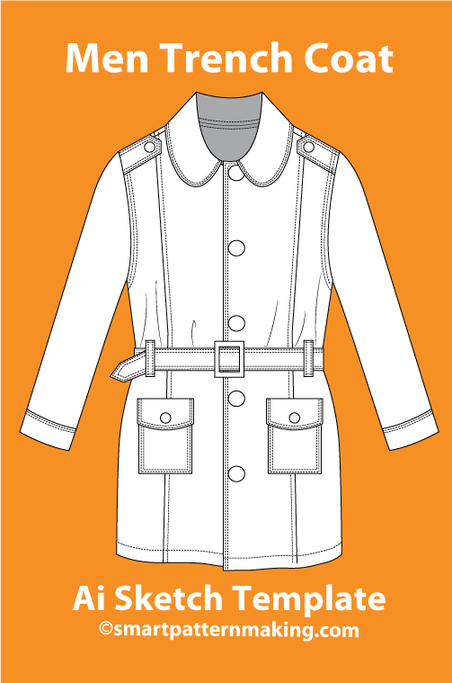 7 Men’s Jacket & Coat Sketch Templates – AI & PDF Included - smart pattern making