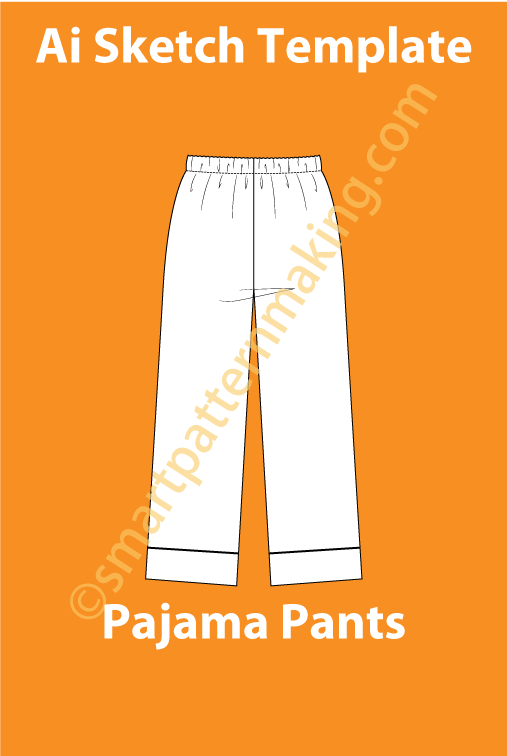 Pajama Pants Fashion Sketch Template - smart pattern making