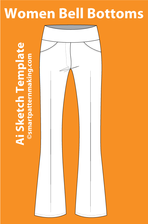 12 Women’s Pants Sketch Templates – AI & PDF Ready - smart pattern making