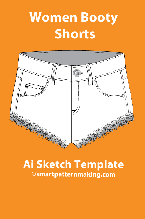 4 Women’s Shorts Sketch Templates – AI & PDF Download - smart pattern making