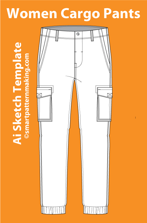 12 Women’s Pants Sketch Templates – AI & PDF Ready - smart pattern making