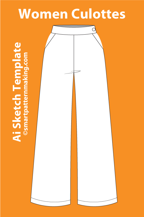 12 Women’s Pants Sketch Templates – AI & PDF Ready - smart pattern making