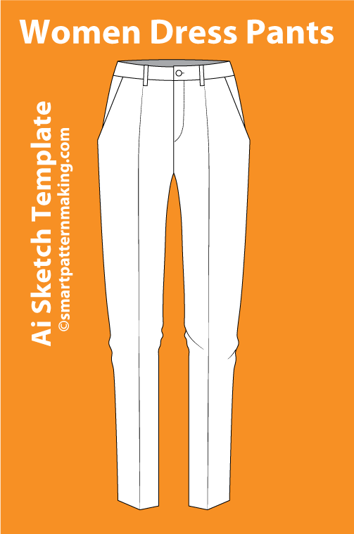 12 Women’s Pants Sketch Templates – AI & PDF Ready - smart pattern making