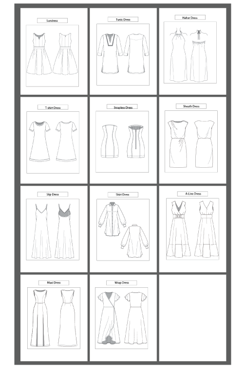 11 Women’s Dress Sketch Templates – Editable AI & PDF - smart pattern making