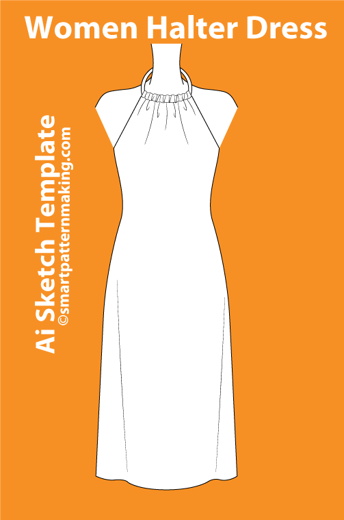 11 Women’s Dress Sketch Templates – Editable AI & PDF - smart pattern making