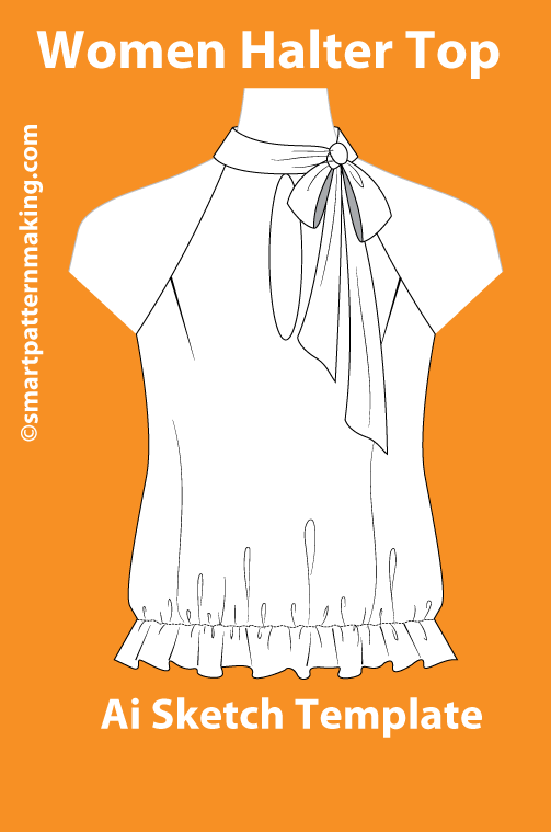 10 Women’s Top Sketch Templates – AI & PDF Files - smart pattern making