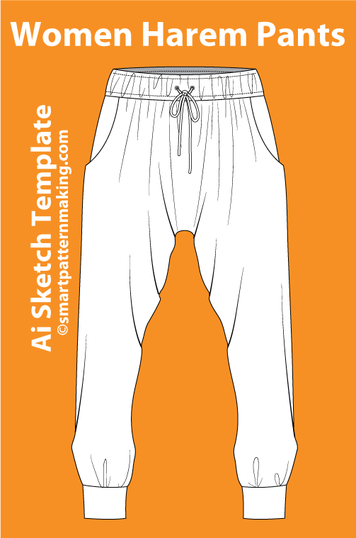 12 Women’s Pants Sketch Templates – AI & PDF Ready - smart pattern making