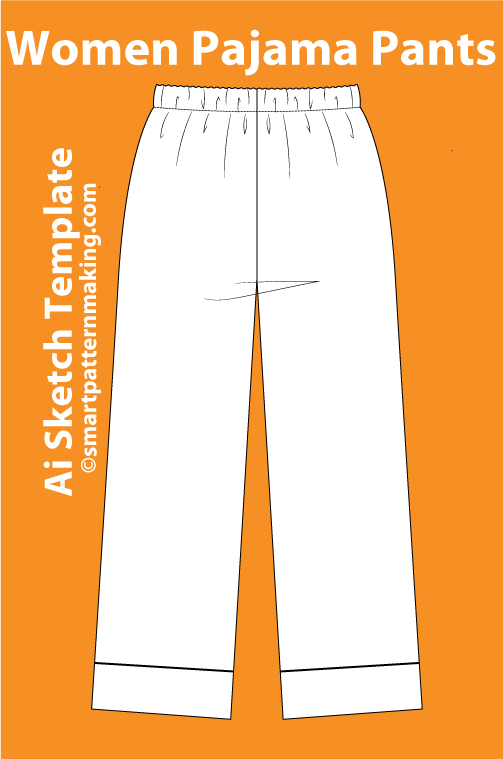 12 Women’s Pants Sketch Templates – AI & PDF Ready - smart pattern making