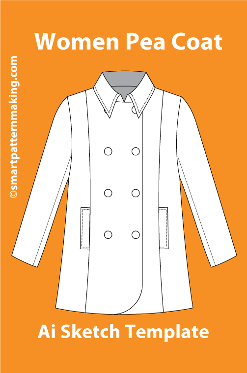 8 Women’s Jacket & Coat Sketch Templates – AI & PDF - smart pattern making