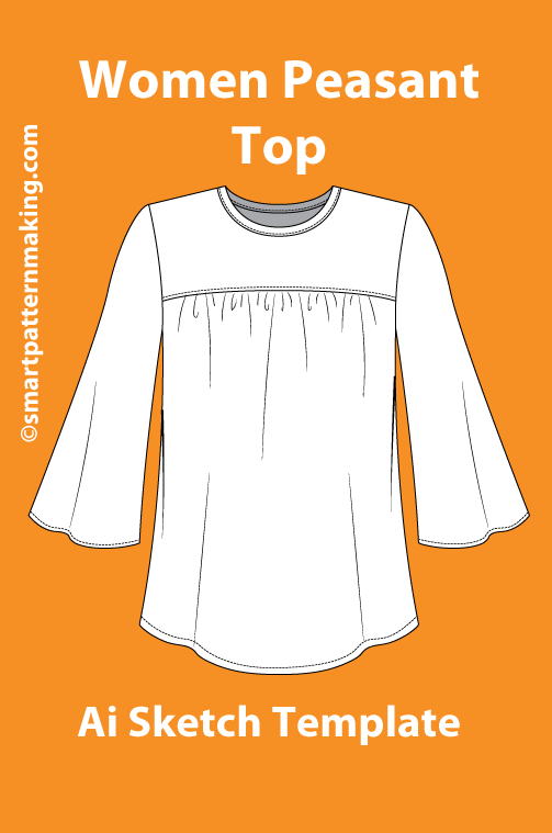 10 Women’s Top Sketch Templates – AI & PDF Files - smart pattern making