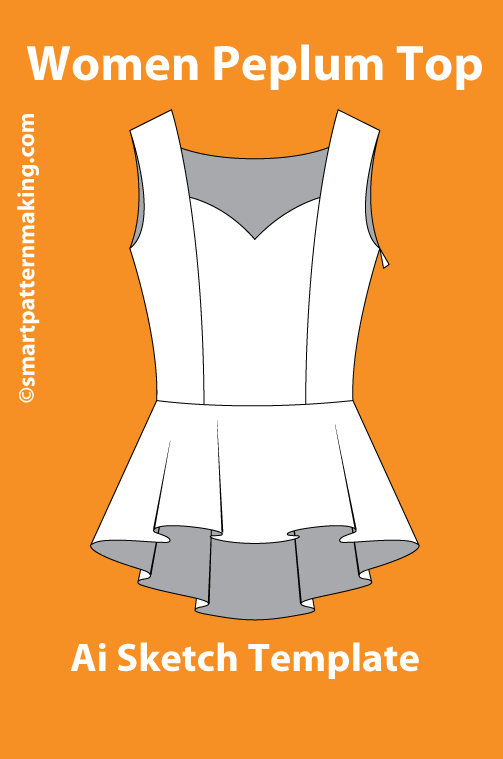 10 Women’s Top Sketch Templates – AI & PDF Files - smart pattern making