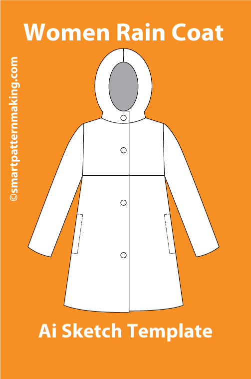 8 Women’s Jacket & Coat Sketch Templates – AI & PDF - smart pattern making