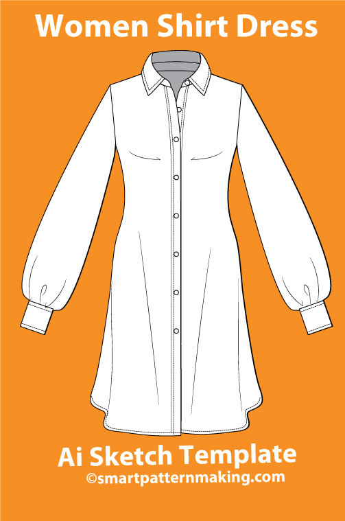 11 Women’s Dress Sketch Templates – Editable AI & PDF - smart pattern making