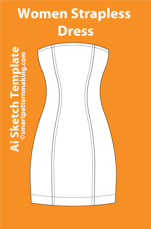 11 Women’s Dress Sketch Templates – Editable AI & PDF - smart pattern making