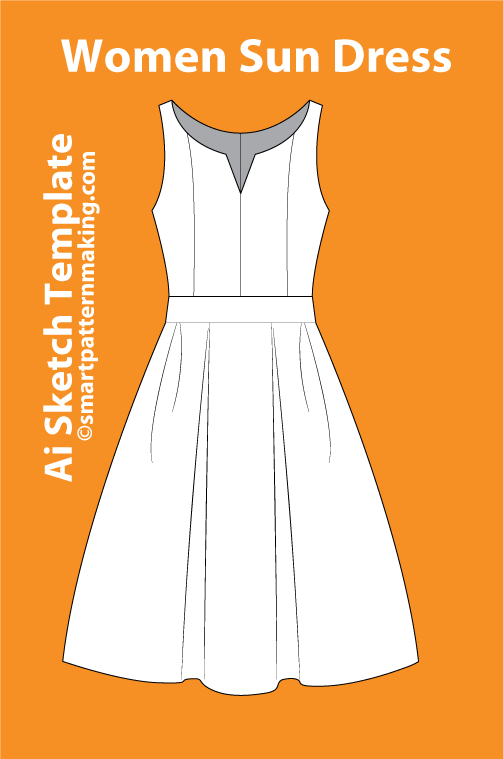 11 Women’s Dress Sketch Templates – Editable AI & PDF - smart pattern making