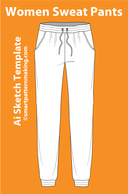 12 Women’s Pants Sketch Templates – AI & PDF Ready - smart pattern making