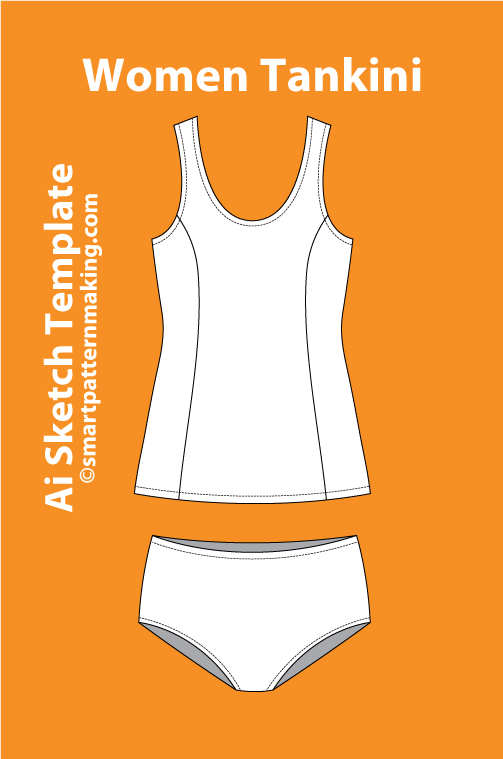 8 Women’s Bikini Top Sketch Templates – AI & PDF - smart pattern making