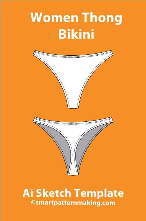 8 Women’s Bikini Top Sketch Templates – AI & PDF - smart pattern making