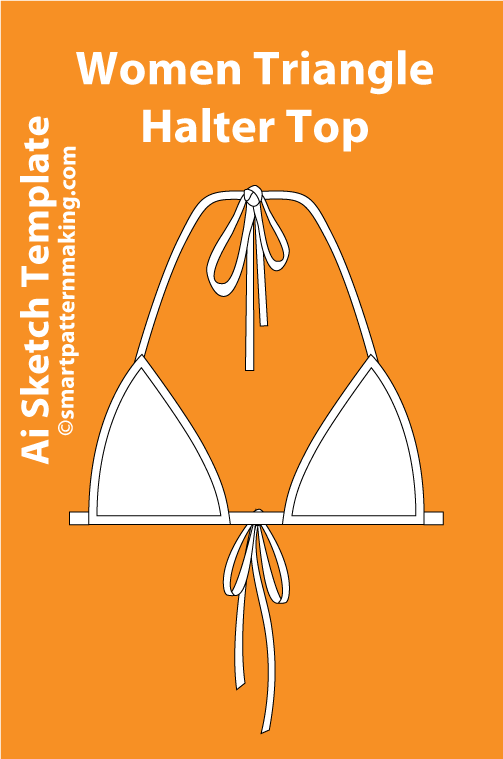 8 Women’s Bikini Top Sketch Templates – AI & PDF - smart pattern making