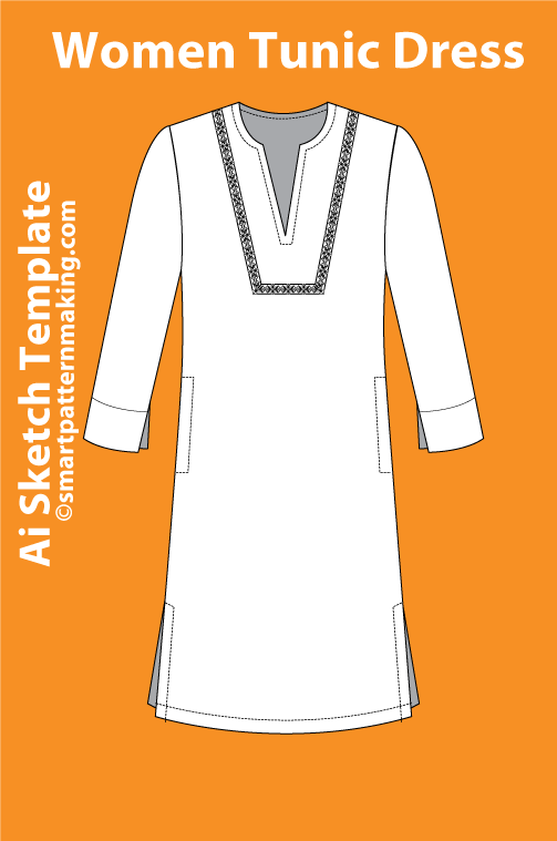 11 Women’s Dress Sketch Templates – Editable AI & PDF - smart pattern making