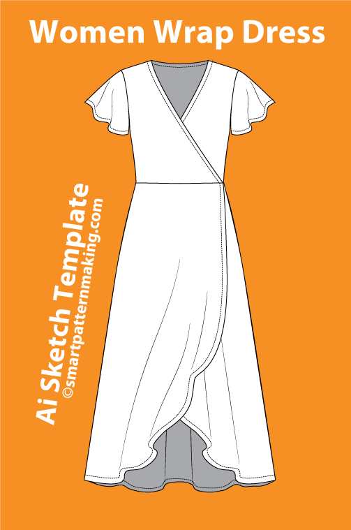 11 Women’s Dress Sketch Templates – Editable AI & PDF - smart pattern making