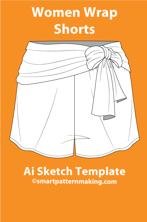 4 Women’s Shorts Sketch Templates – AI & PDF Download - smart pattern making