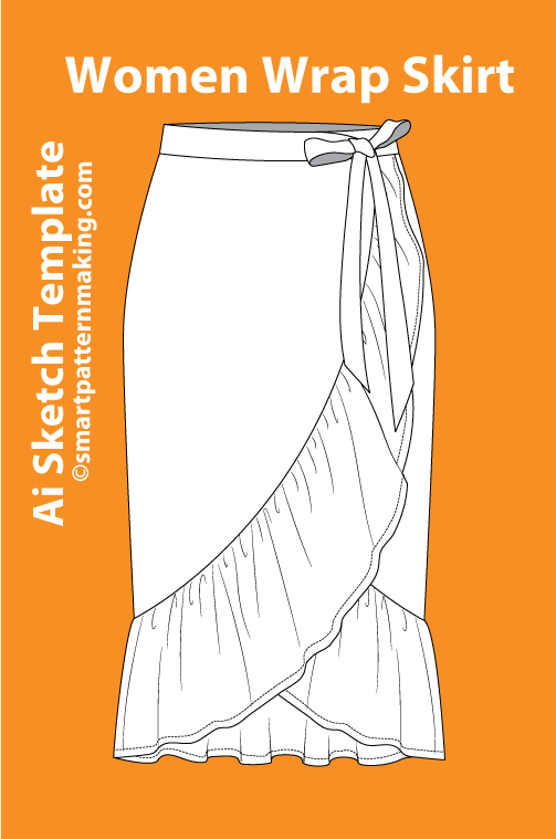 12 Women’s Skirt Sketch Templates – AI & PDF Files - smart pattern making