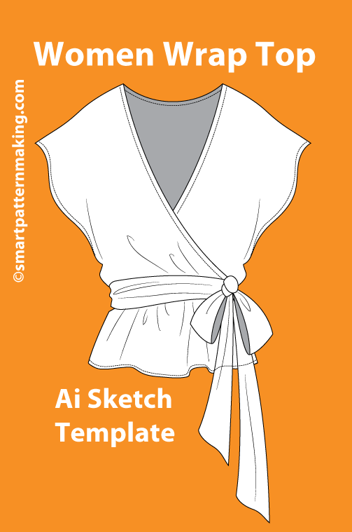 10 Women’s Top Sketch Templates – AI & PDF Files - smart pattern making