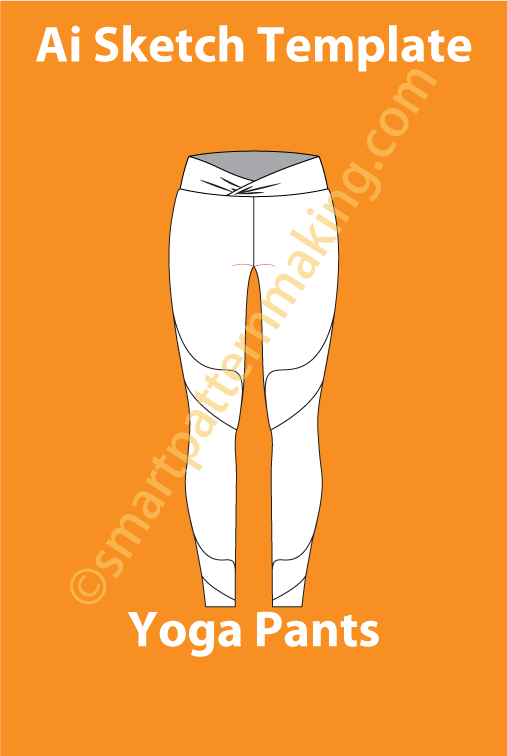 Yoga Pants Women Fashion Sketch Template - smart pattern making