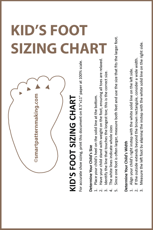 Foot Sizing Chart – Shoe Size Template PDF Download - smart pattern making