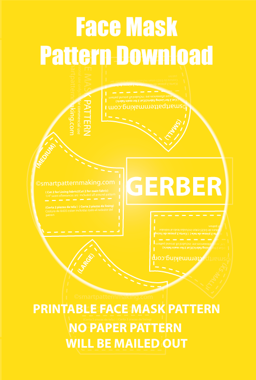 Face Mask PDF Pattern Download, Men/Women Mundschutz, 4 Sizes Schutzmaske, Mascherina, + 4 Formats Tapa Bocas, Combo Digital Pattern Download. - smart pattern making