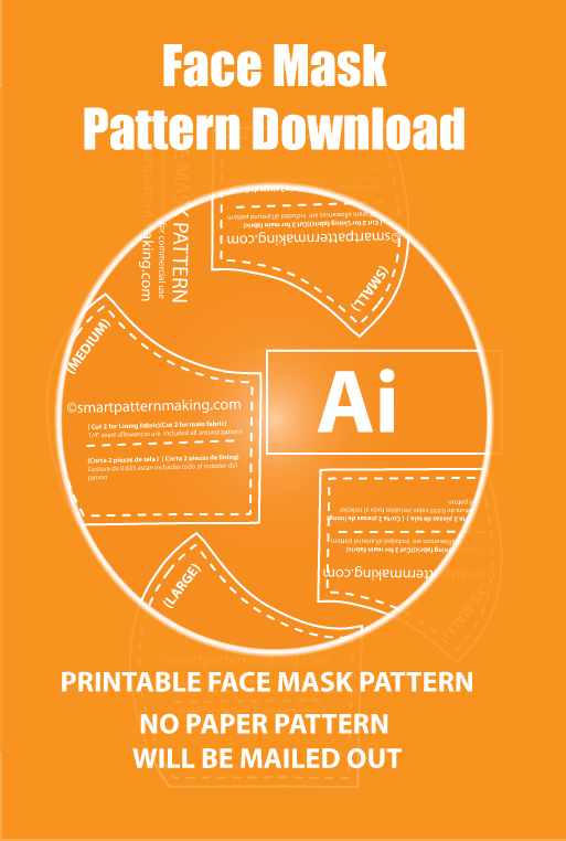 Face Mask PDF Pattern Download, Men/Women Mundschutz, 4 Sizes Schutzmaske, Mascherina, + 4 Formats Tapa Bocas, Combo Digital Pattern Download. - smart pattern making