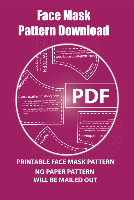 Face Mask PDF Pattern Download, Men/Women Mundschutz, 4 Sizes Schutzmaske, Mascherina, + 4 Formats Tapa Bocas, Combo Digital Pattern Download. - smart pattern making