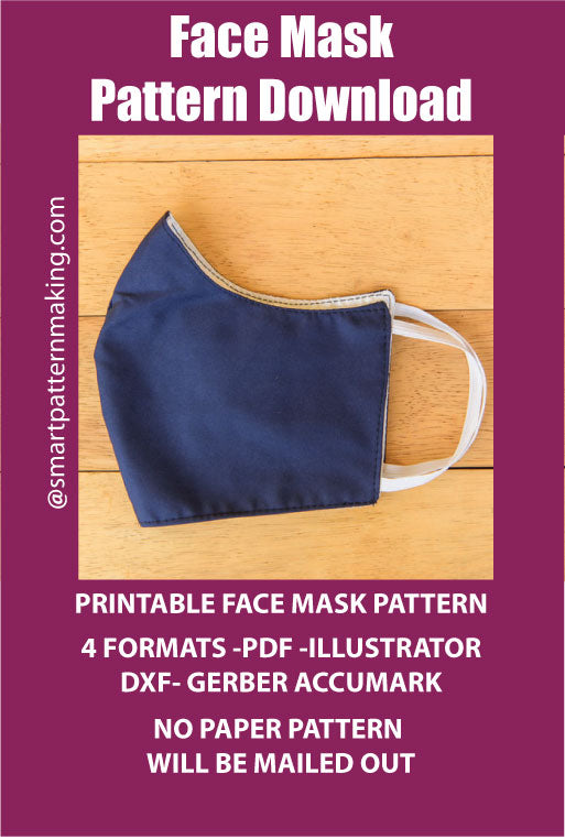 Face Mask PDF Pattern Download, Men/Women Mundschutz, 4 Sizes Schutzmaske, Mascherina, + 4 Formats Tapa Bocas, Combo Digital Pattern Download. - smart pattern making