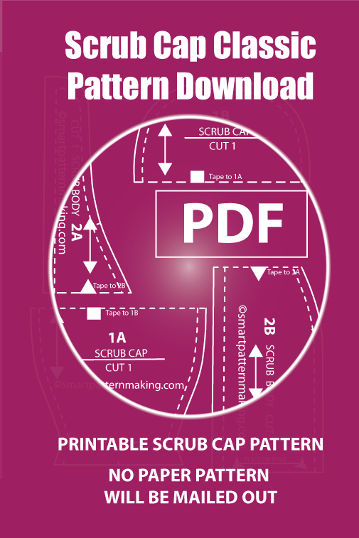 Scrub Cap Classic PDF Pattern Download, Nurse Hat, Scrub Cap Men, Capuchon De Chirugie, Chapeu De Gommage, + 4 Formats Gorro Quirrurgico Combo Digital Pattern Download. - smart pattern making