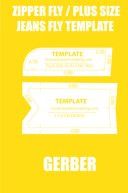 Zipper Fly / Plus Size Jeans Fly Template – PDF & AI - smart pattern making