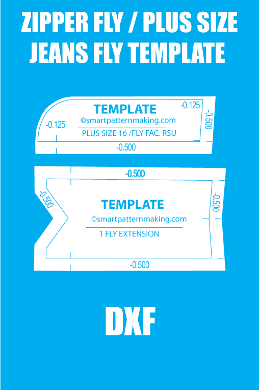 Zipper Fly / Plus Size Jeans Fly Template – PDF & AI - smart pattern making