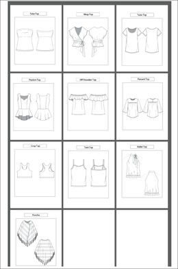 10 Women's Tops Sketch Templates | Smart Pattern Making