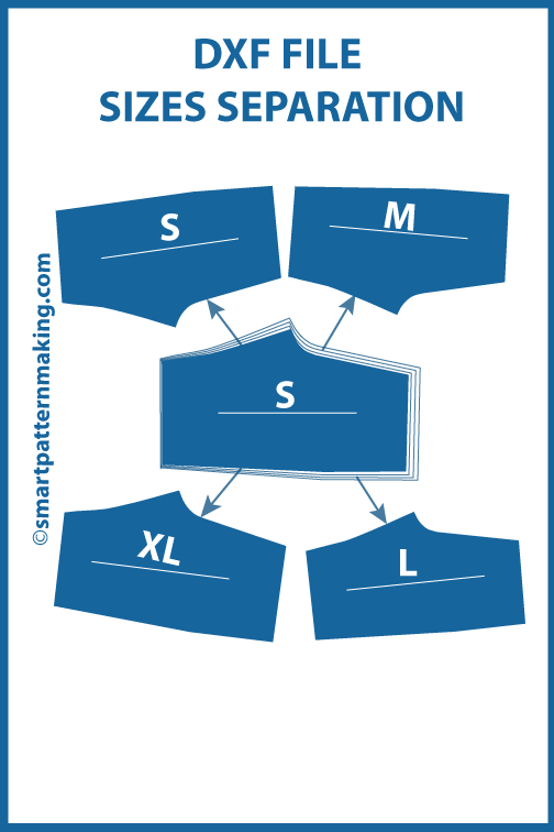 DXF File Sizes Separation - smart pattern making