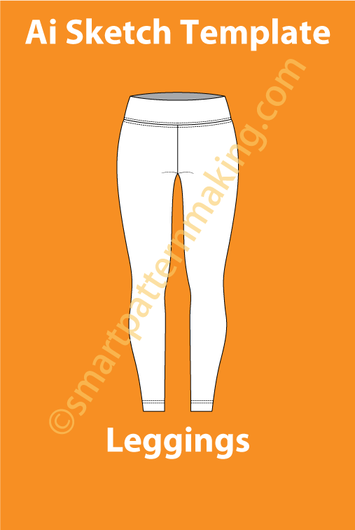 Leggings For Women/ Design Fashion Sketch/ Customize Your Own Leggings Gym and Colors/ Download Illustrator/ Fashion Sketch Template/ Front & Back View File. - smart pattern making