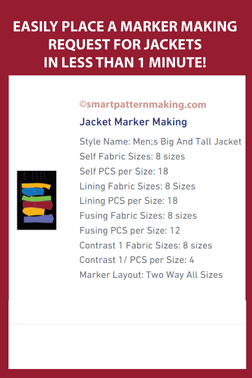 Jacket Marker Making Services - smart pattern making