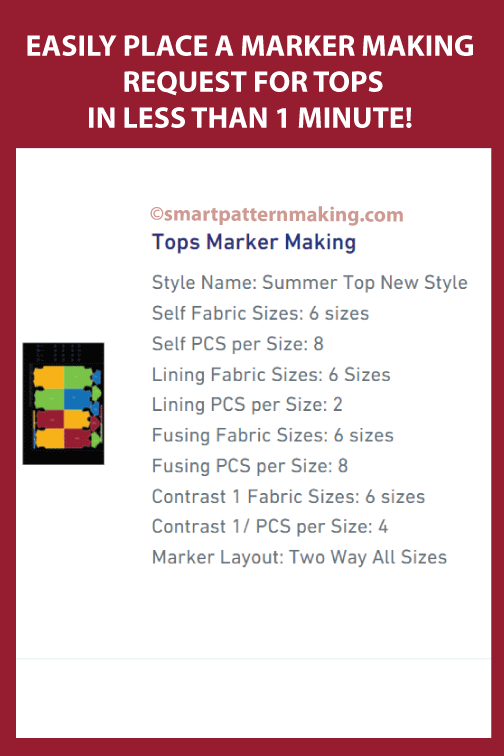 Tops  Marker Making Service - smart pattern making