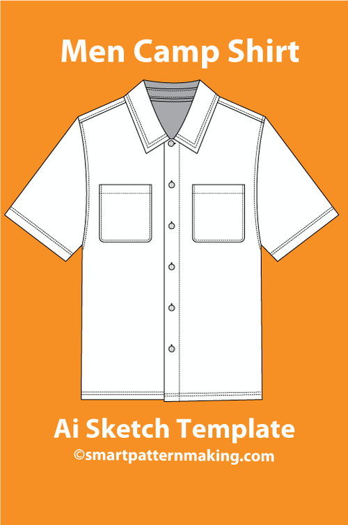 9 Men's Tops/Shirts Flat Sketch Templates | Smart Pattern Making