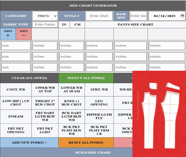 Pants Pattern Grading Services for Fashion Brands | Smart Pattern Making